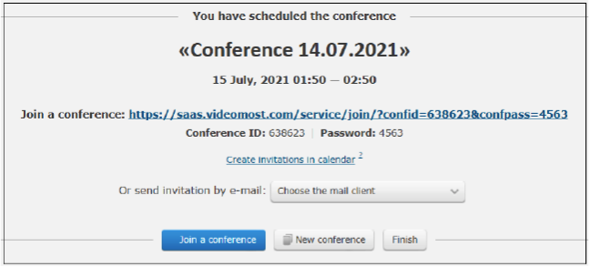 Scheduled a conference window