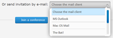 The Choose the mail client drop-down menu