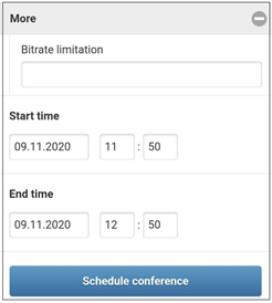 The Schedule conference form