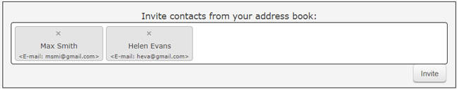 Inviting several participants from the address book